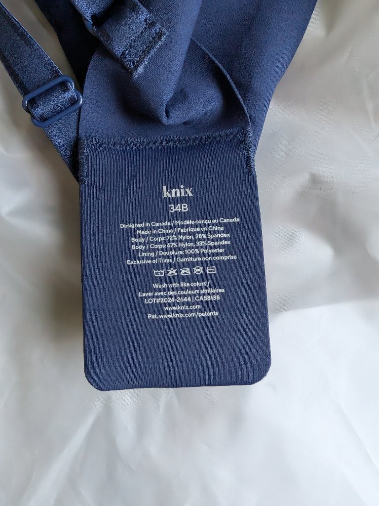 Knix Wingwoman Contour Bra Midnight Navy Blue Size 34b Nwt — image 3 of 6